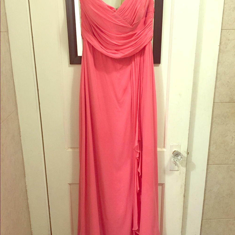 Chiffon bridesmaid dress in fuchsia